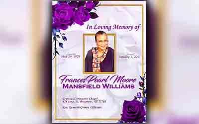 Frances Pearl Moore Williams 1929-2021
