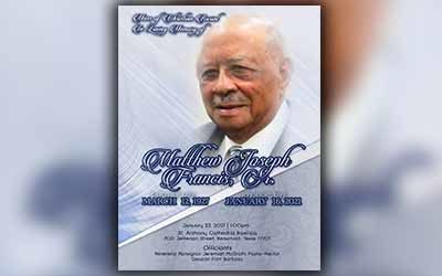 Matthew Joseph Francis Sr 1927-2021