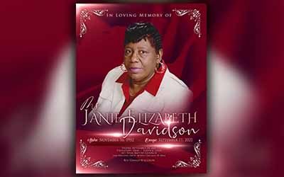Janie Elizabeth Davidson 1952-2021