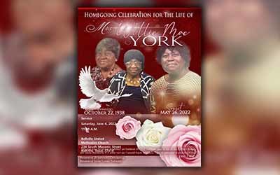 Willie Mae York 1938 – 2022