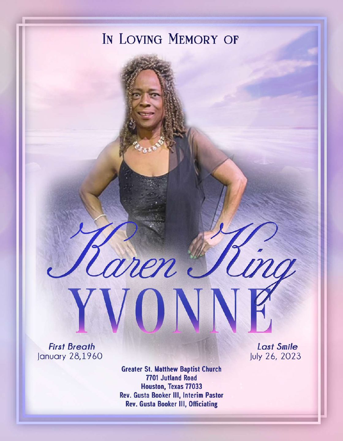Karen Yovonne King 1960 – 2023