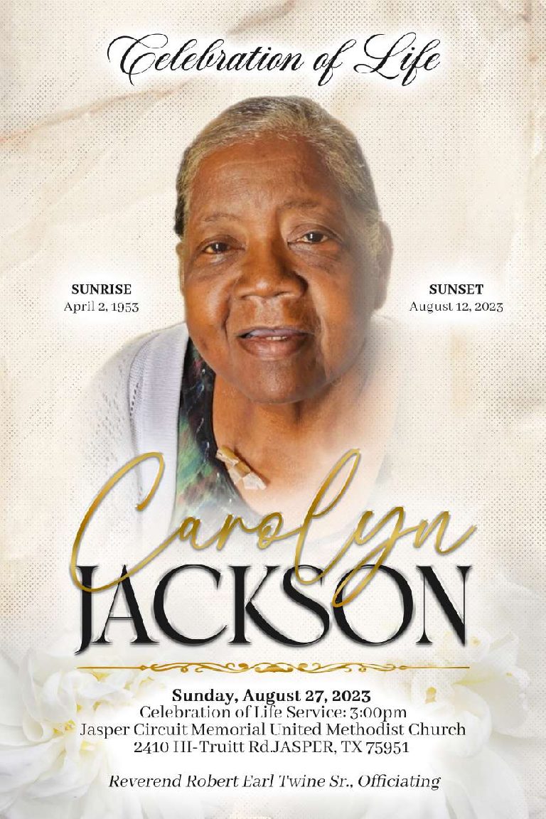 Carolyn Jackson 1953 – 2023