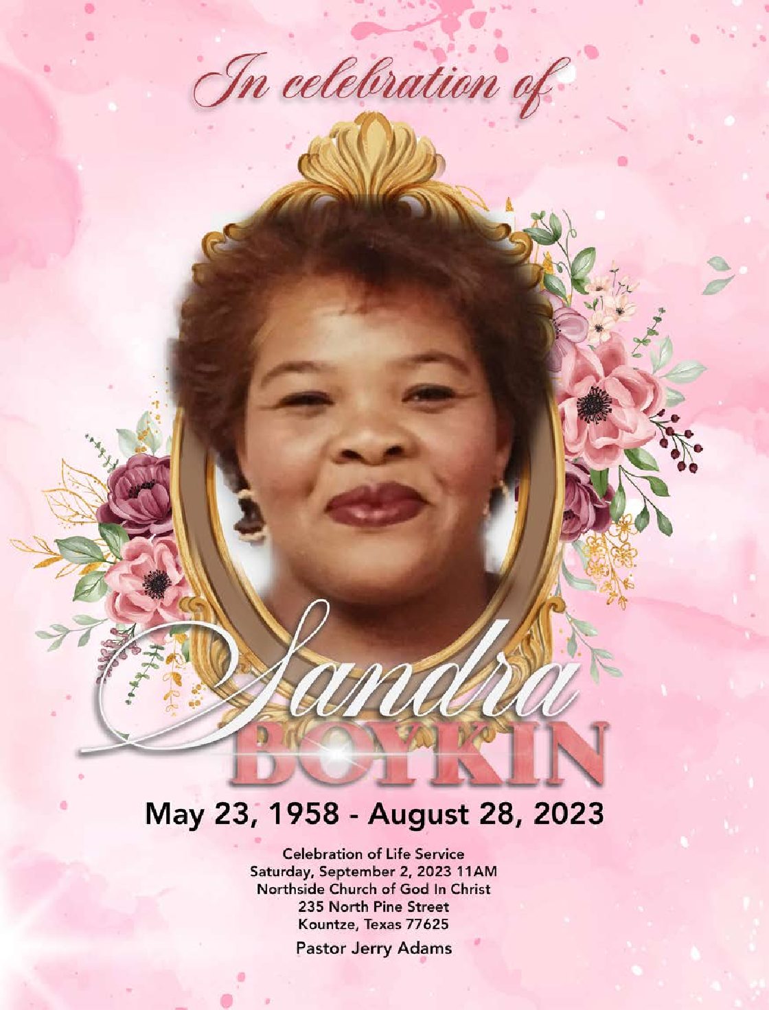 Sandra Boykin 1958 – 2023