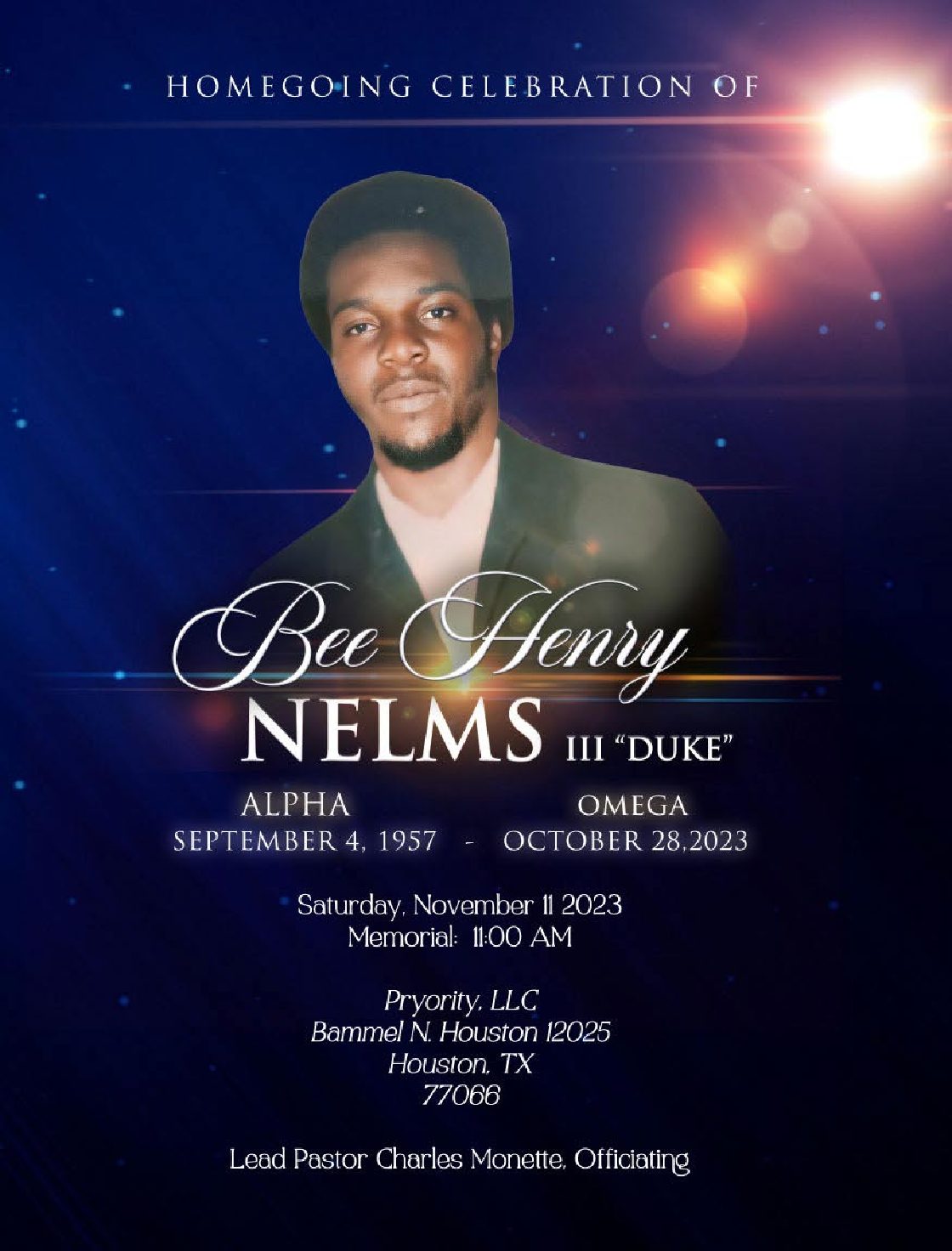 Bee Henry Nelms III 1957 – 2023