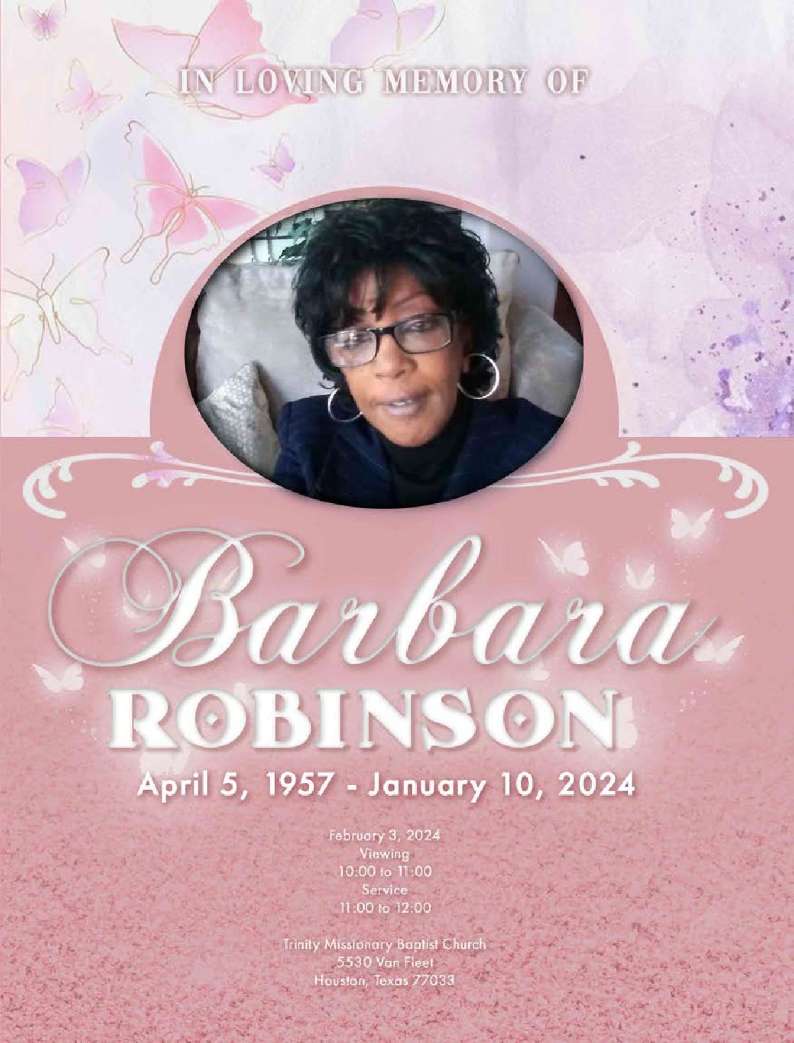Barbara Jonell Robinson 1957 – 2024