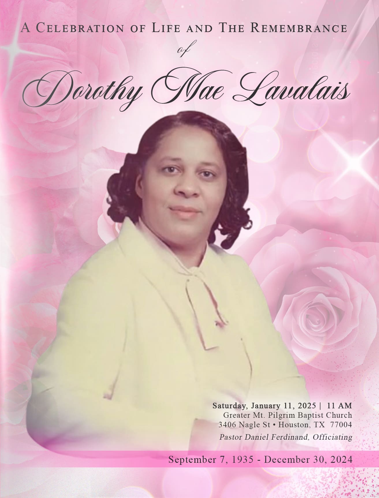 Dorothy Mae Lavalais 1935 – 2024
