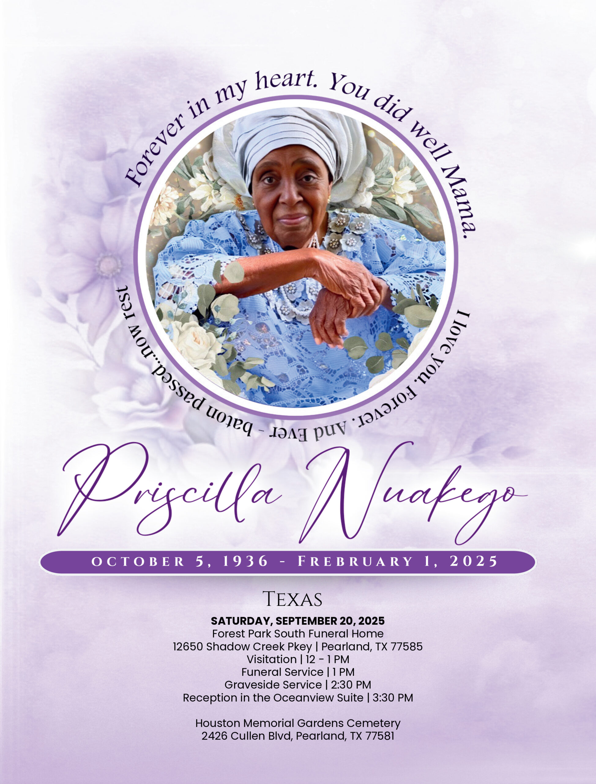 Priscilla Nuakego Ubah 1936 – 2025